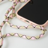 Coque iPhone 16 - Bio Eco-Friendly nature avec cordon collier - Rose