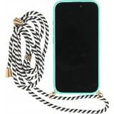 Coque iPhone 16 - Bio Eco-Friendly nature avec cordon collier - Turquoise
