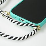 Coque iPhone 16 - Bio Eco-Friendly nature avec cordon collier - Turquoise