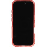 iPhone 16 Case H&uuml;lle - Transparente Hart-Silikon Cover mit 3D Bulp Effekt und verst&auml;rkten Ecken - Rot