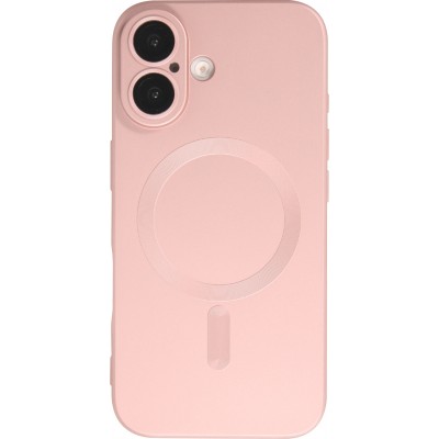 Coque iPhone 16 - Gel souple avec vitre de protection caméra MagSafe - Rose