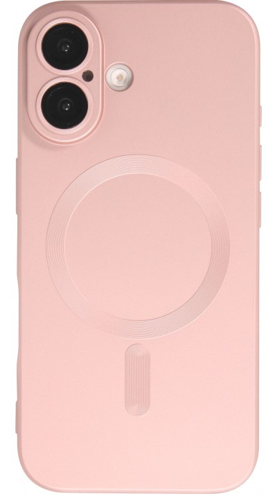 Coque iPhone 16 - Gel souple avec vitre de protection caméra MagSafe - Rose