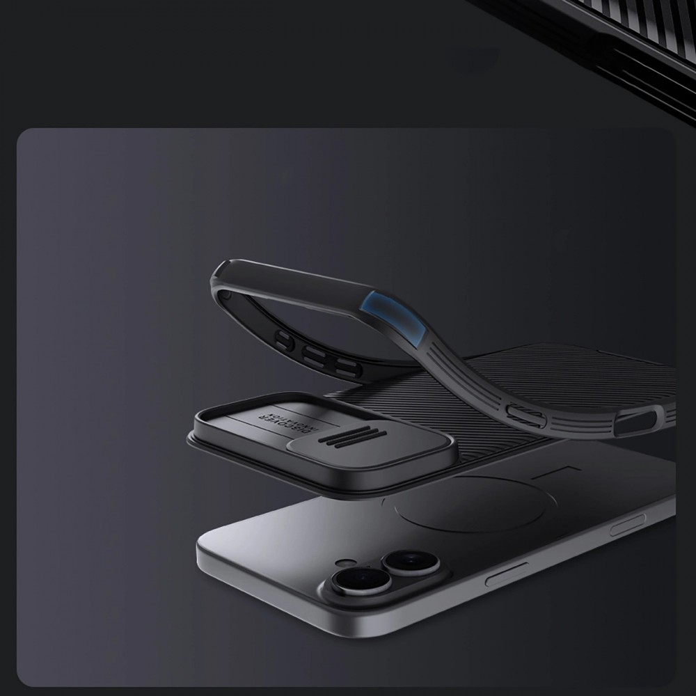 Coque iPhone 16 - Nillkin CamShield Pro Magnetic Case avec MagSafe - Noir