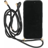 Coque iPhone 16 Plus - Bio Eco-Friendly nature avec cordon collier - Noir