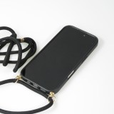 Coque iPhone 16 Plus - Bio Eco-Friendly nature avec cordon collier - Noir