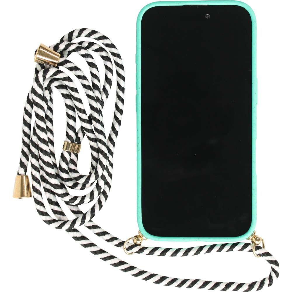 iPhone 16 Plus Case Hülle - Bio Eco-Friendly Vegan mit Handykette Necklace - Türkis