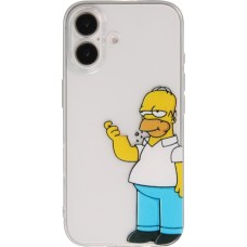 Coque iPhone 16 Plus - Gel cartoon Homer Simpson