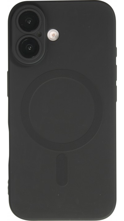 Coque iPhone 16 Plus - Gel souple avec vitre de protection caméra MagSafe - Noir