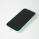 Coque iPhone 16 Plus - Silicone Mat Coeur doré - Turquoise