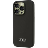 iPhone 16 Pro Case Hülle - Audi Silikon Soft Touch mit Logo - Schwarz