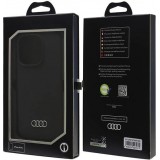 iPhone 16 Pro Case Hülle - Audi Silikon Soft Touch mit Logo - Schwarz