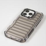 iPhone 16 Pro Case Hülle - Transparente Hart-Silikon Cover mit 3D Bulp Effekt und verstärkten Ecken - Grau