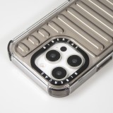 iPhone 16 Pro Case Hülle - Transparente Hart-Silikon Cover mit 3D Bulp Effekt und verstärkten Ecken - Grau