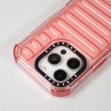 iPhone 16 Pro Case Hülle - Transparente Hart-Silikon Cover mit 3D Bulp Effekt und verstärkten Ecken - Rot