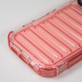 iPhone 16 Pro Case Hülle - Transparente Hart-Silikon Cover mit 3D Bulp Effekt und verstärkten Ecken - Rot