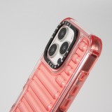 iPhone 16 Pro Case Hülle - Transparente Hart-Silikon Cover mit 3D Bulp Effekt und verstärkten Ecken - Rot
