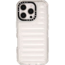 Coque iPhone 16 Pro - Couverture en silicone dur transparente avec effet Bulp 3D et coins renforcés - Transparent