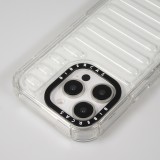 Coque iPhone 16 Pro - Couverture en silicone dur transparente avec effet Bulp 3D et coins renforcés - Transparent