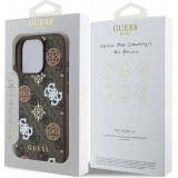 iPhone 16 Pro Case Hülle - Guess Monogramm Peony mit MagSafe - Braun