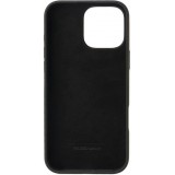 Coque iPhone 16 Pro Max - Audi silicone Soft Touch avec logo - Noir