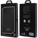 Coque iPhone 16 Pro Max - Audi silicone Soft Touch avec logo - Noir