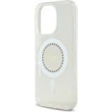 iPhone 16 Pro Max Case Hülle - Guess Strass IML MagSafe - Weiss