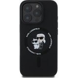 Coque iPhone 16 Pro Max - Karl Lagerfeld et Choupette soft touch avec MagSafe - Noir