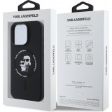 Coque iPhone 16 Pro Max - Karl Lagerfeld et Choupette soft touch avec MagSafe - Noir