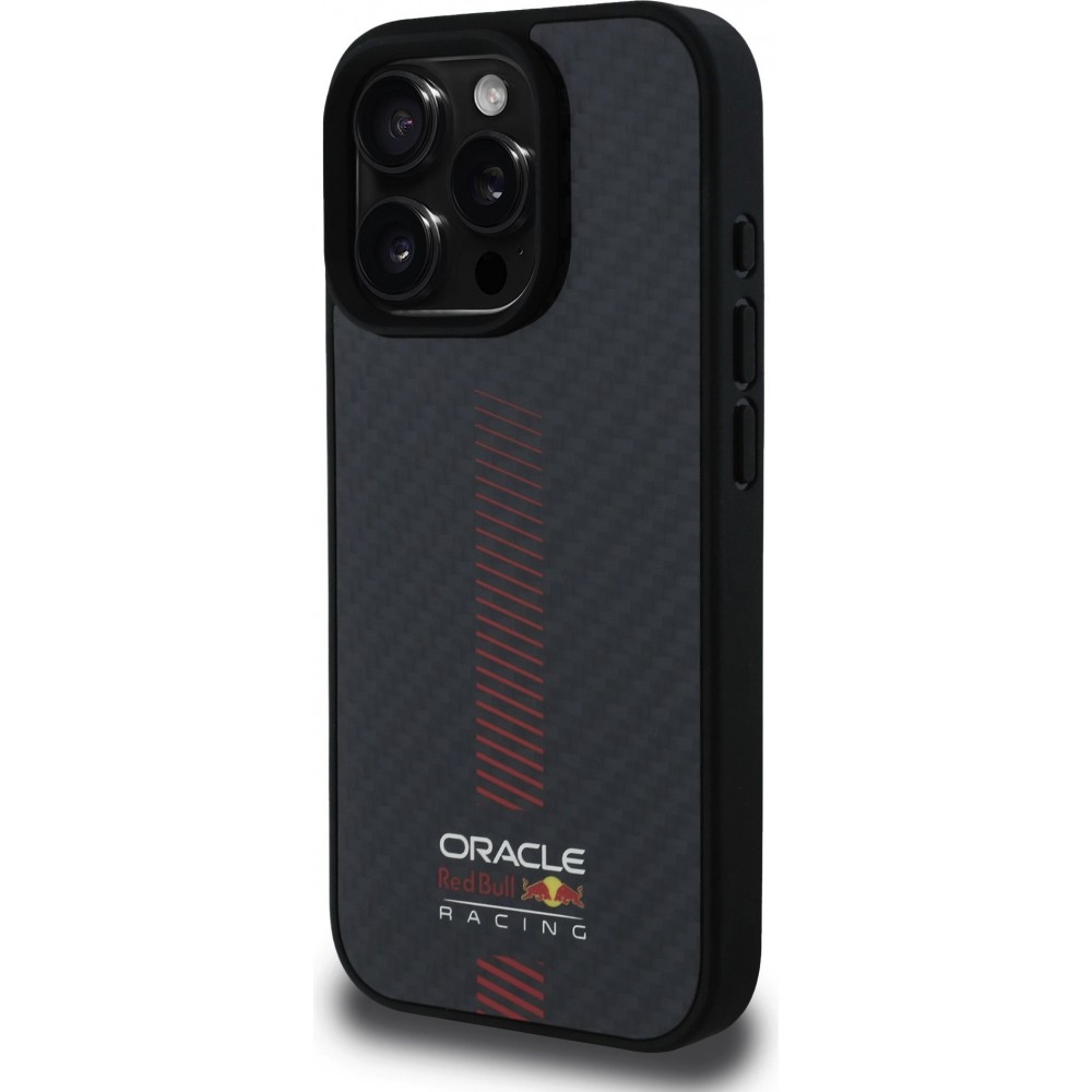 Coque iPhone 16 Pro Max - Red Bull Racing Carbon Powerbar MagSafe - Noir