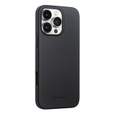 Coque iPhone 16 Pro - Qialino cuir véritable (compatible MagSafe) - Noir
