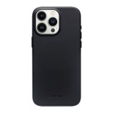 Coque iPhone 16 Pro - Qialino cuir véritable (compatible MagSafe) - Noir