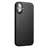 Coque iPhone 16 Plus - Qialino cuir véritable (compatible MagSafe) - Noir