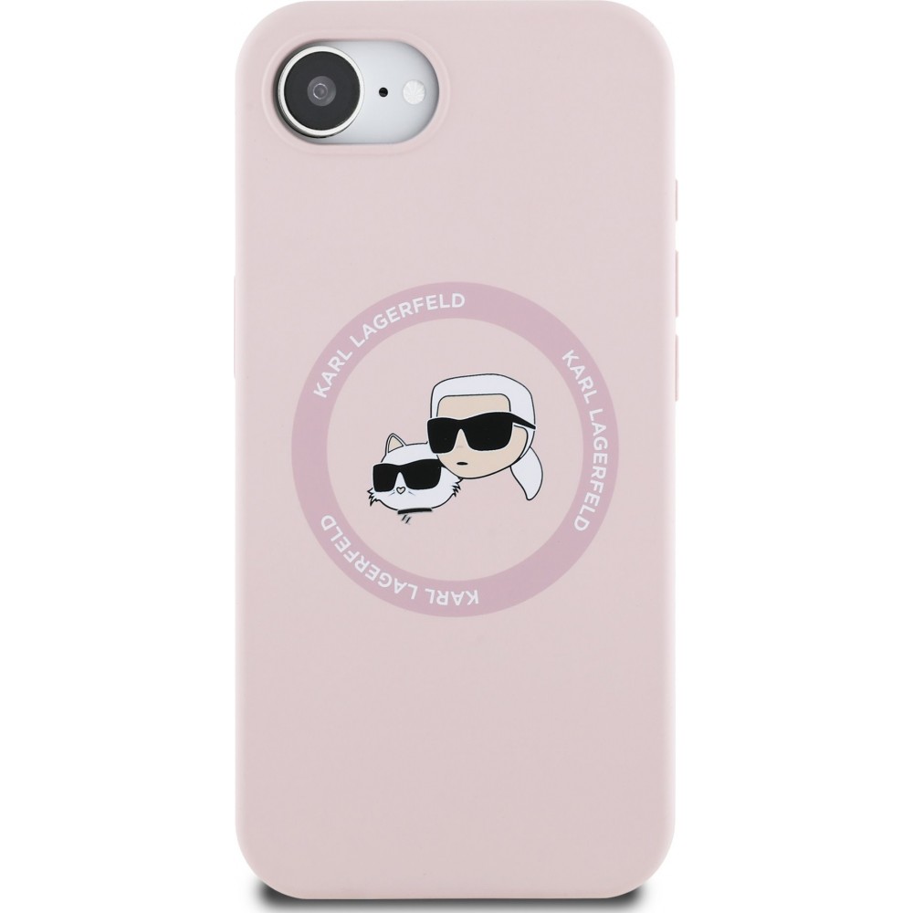 iPhone 16e Case Hülle - Karl Lagerfeld Choupette Silikon Soft Touch mit MagSafe - Rosa