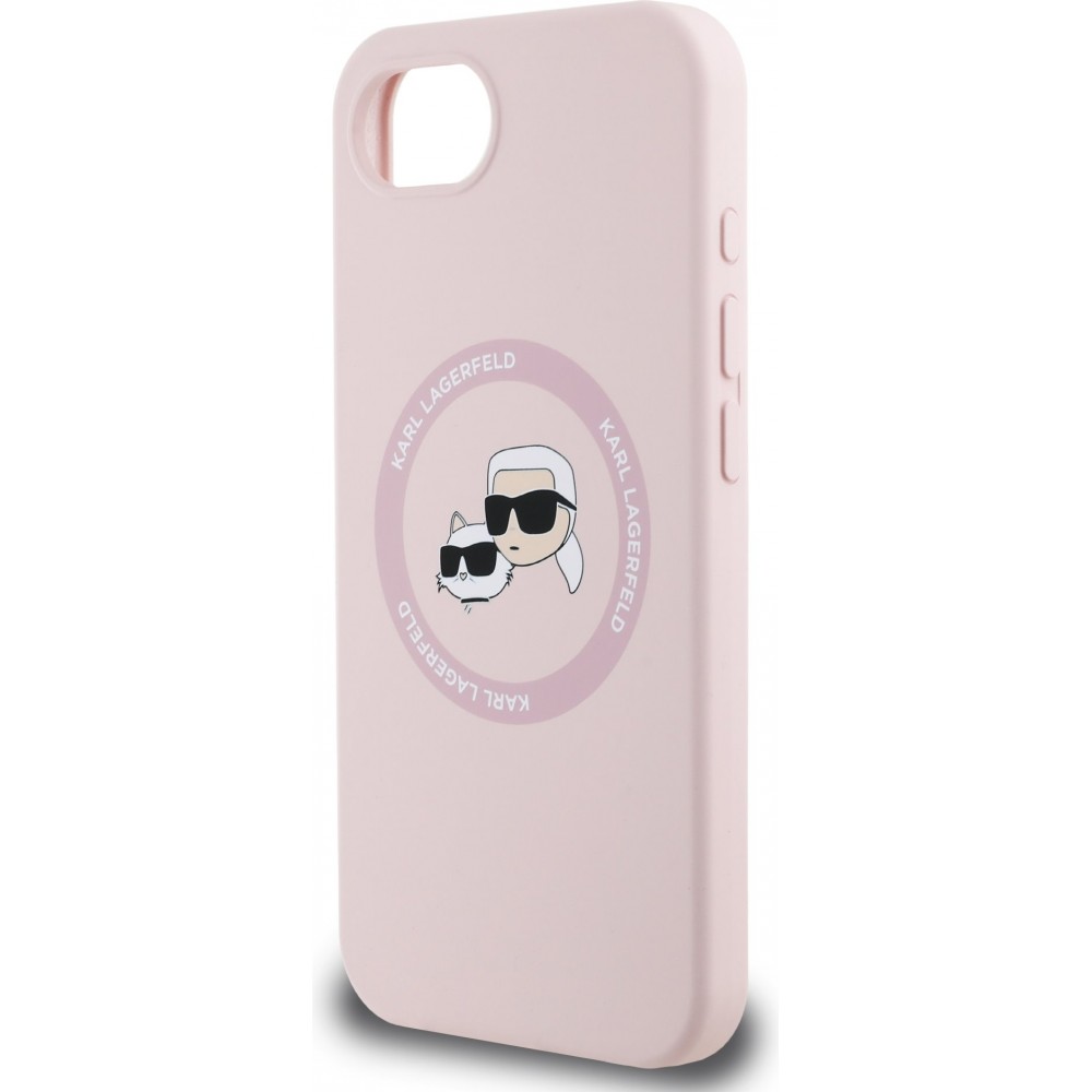 iPhone 16e Case Hülle - Karl Lagerfeld Choupette Silikon Soft Touch mit MagSafe - Rosa