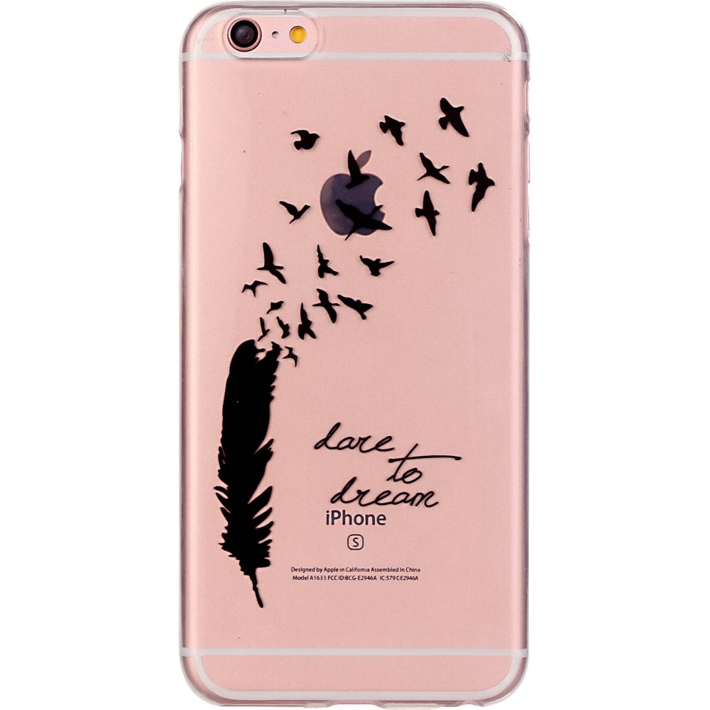 Hülle iPhone 6 Plus / 6s Plus - Gummi plume dare to dream