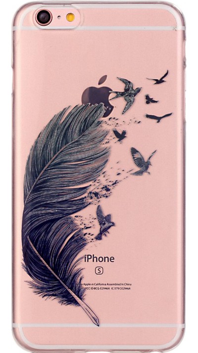 Coque iPhone 6/6s - Gel plume oiseaux