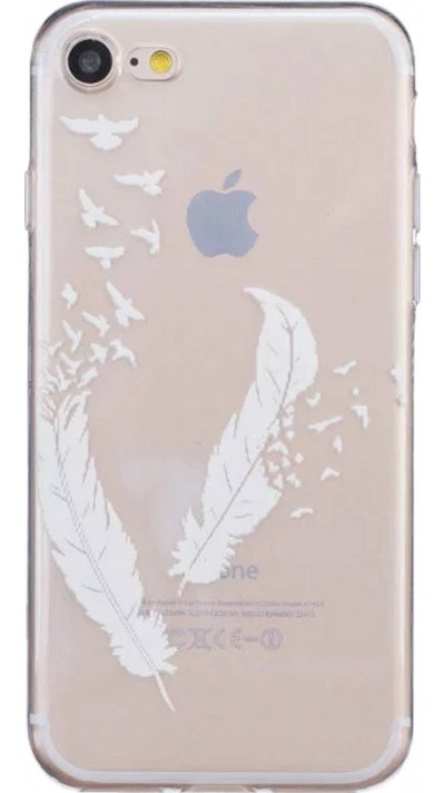 Coque Samsung Galaxy S5 - Transparent plumes blanches