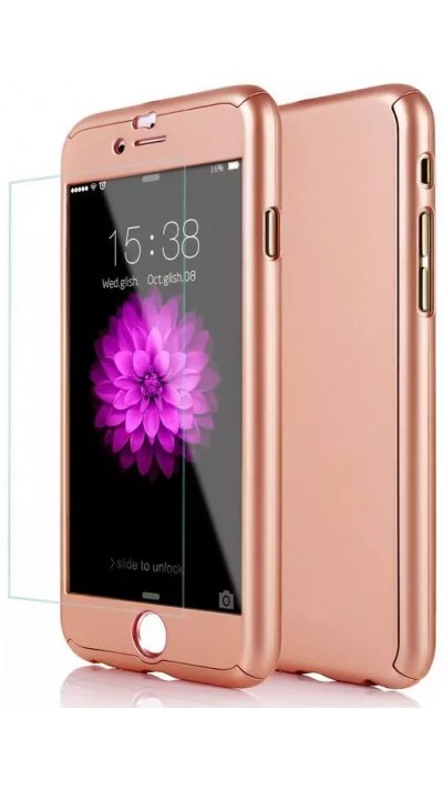 Hülle iPhone 7 / 8 / SE (2020, 2022) - 360° Full Body gold - Rosa