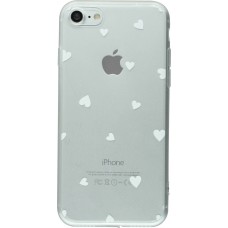 Coque iPhone 16e - Gel petit coeur transparent - Blanc