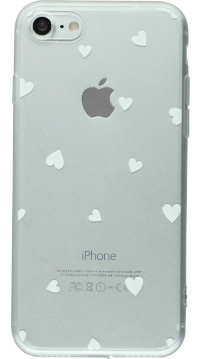 Coque iPhone 7 / 8 / SE (2020, 2022) - Gel petit coeur - Blanc