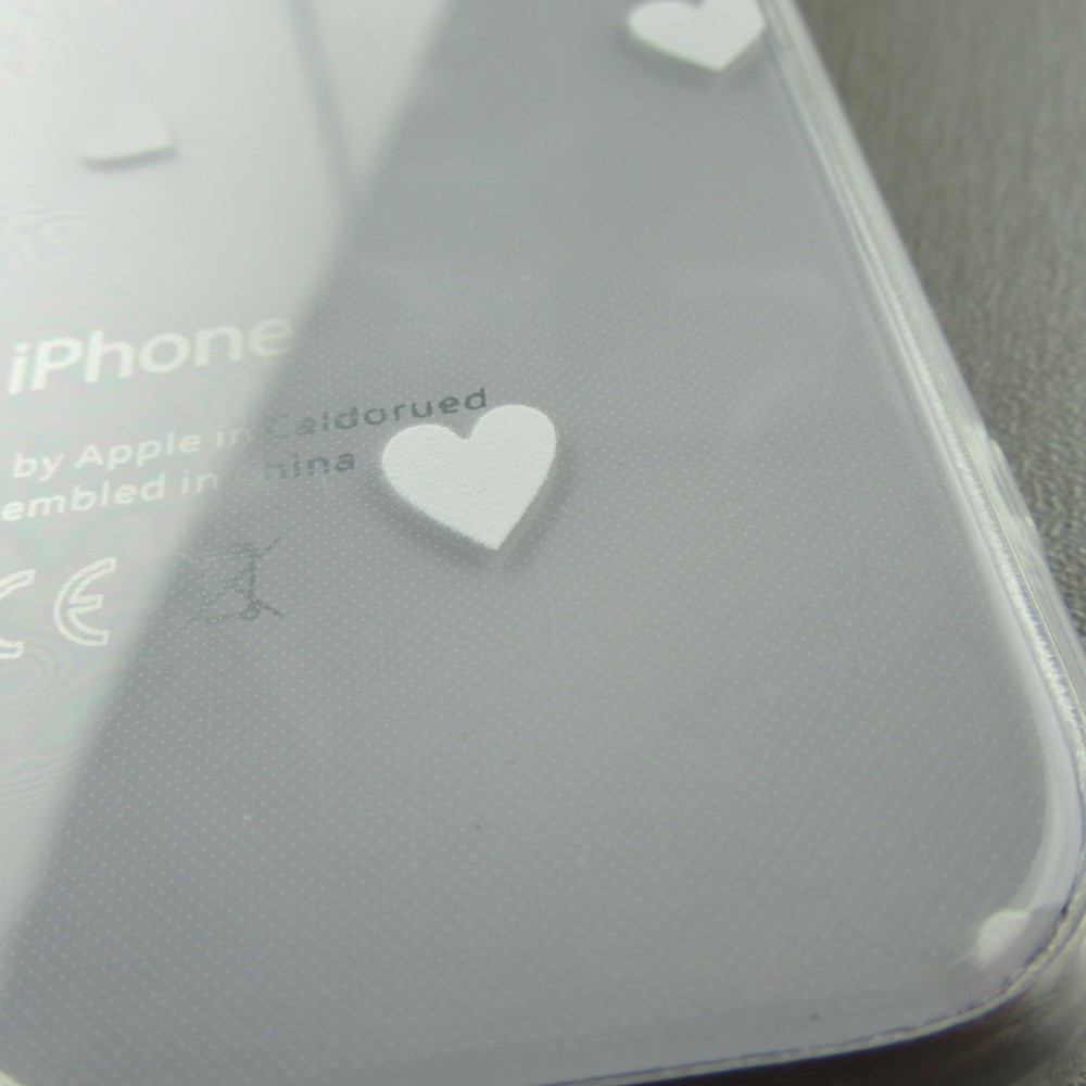 Coque iPhone 16e - Gel petit coeur transparent - Blanc