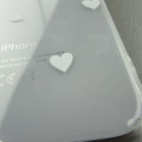 Coque iPhone 16e - Gel petit coeur transparent - Blanc