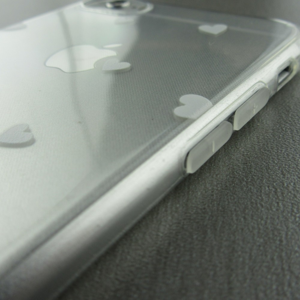 Coque iPhone 16e - Gel petit coeur transparent - Blanc