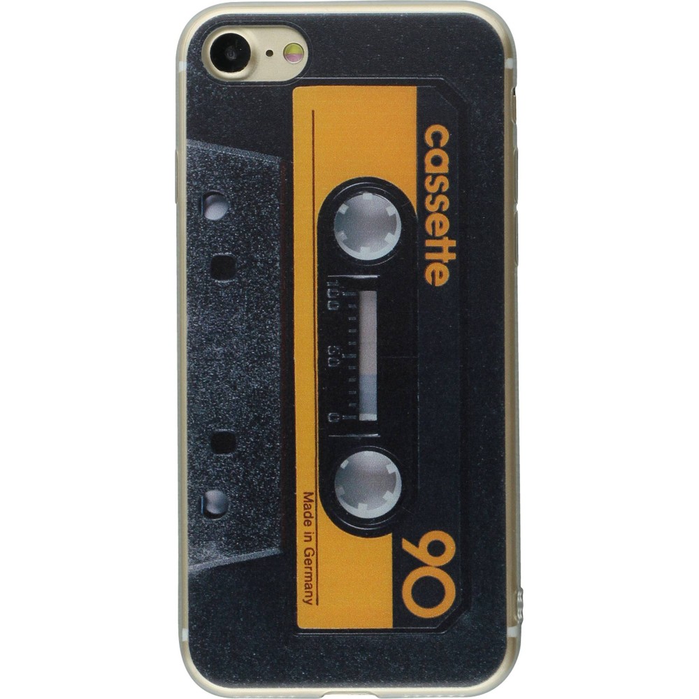 Hülle iPhone 7 / 8 / SE (2020, 2022) - Gummi vintage Kassette 90