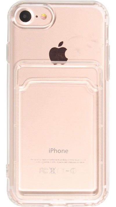 iPhone 7 / 8 / SE (2020, 2022) Case Hülle - Gummi mit Kartenhalter - Transparent