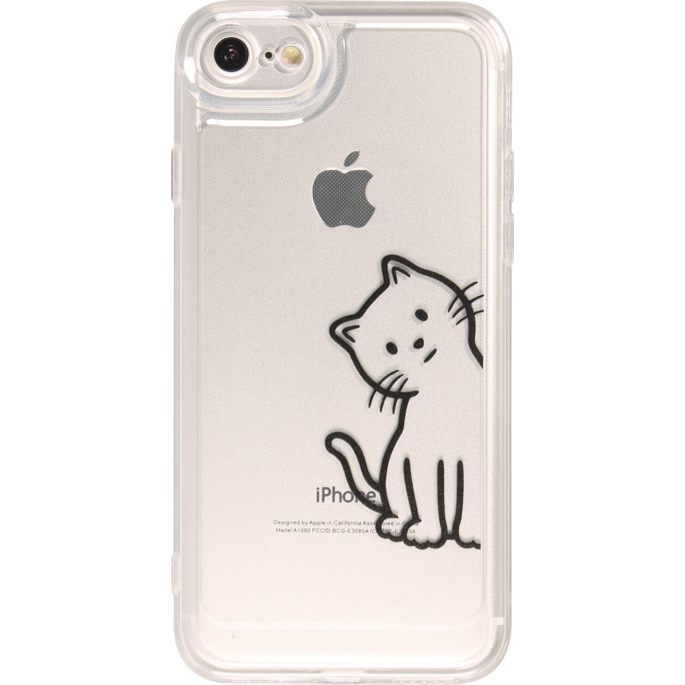 Coque iPhone 7 / 8 / SE (2020, 2022) - Gel silicone transparent petit chat trop mignon