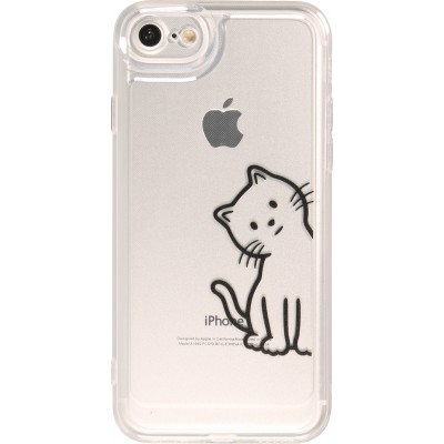 Coque iPhone 7 / 8 / SE (2020, 2022) - Gel silicone transparent petit chat trop mignon