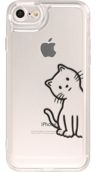 Coque iPhone 7 / 8 / SE (2020, 2022) - Gel silicone transparent petit chat trop mignon