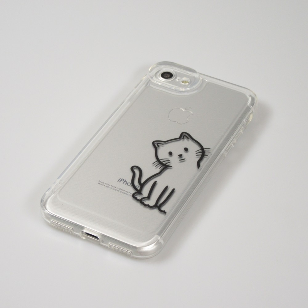 Coque iPhone 7 / 8 / SE (2020, 2022) - Gel silicone transparent petit chat trop mignon