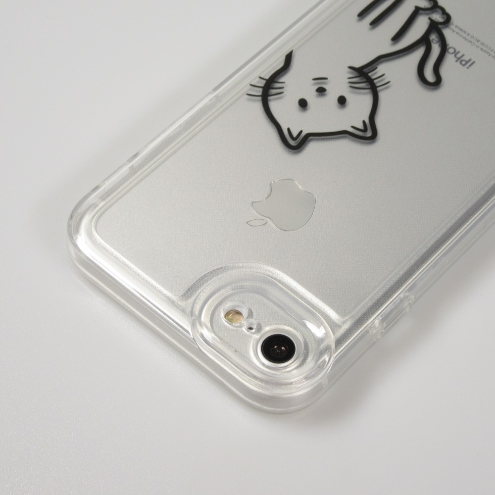 Coque iPhone 7 / 8 / SE (2020, 2022) - Gel silicone transparent petit chat trop mignon